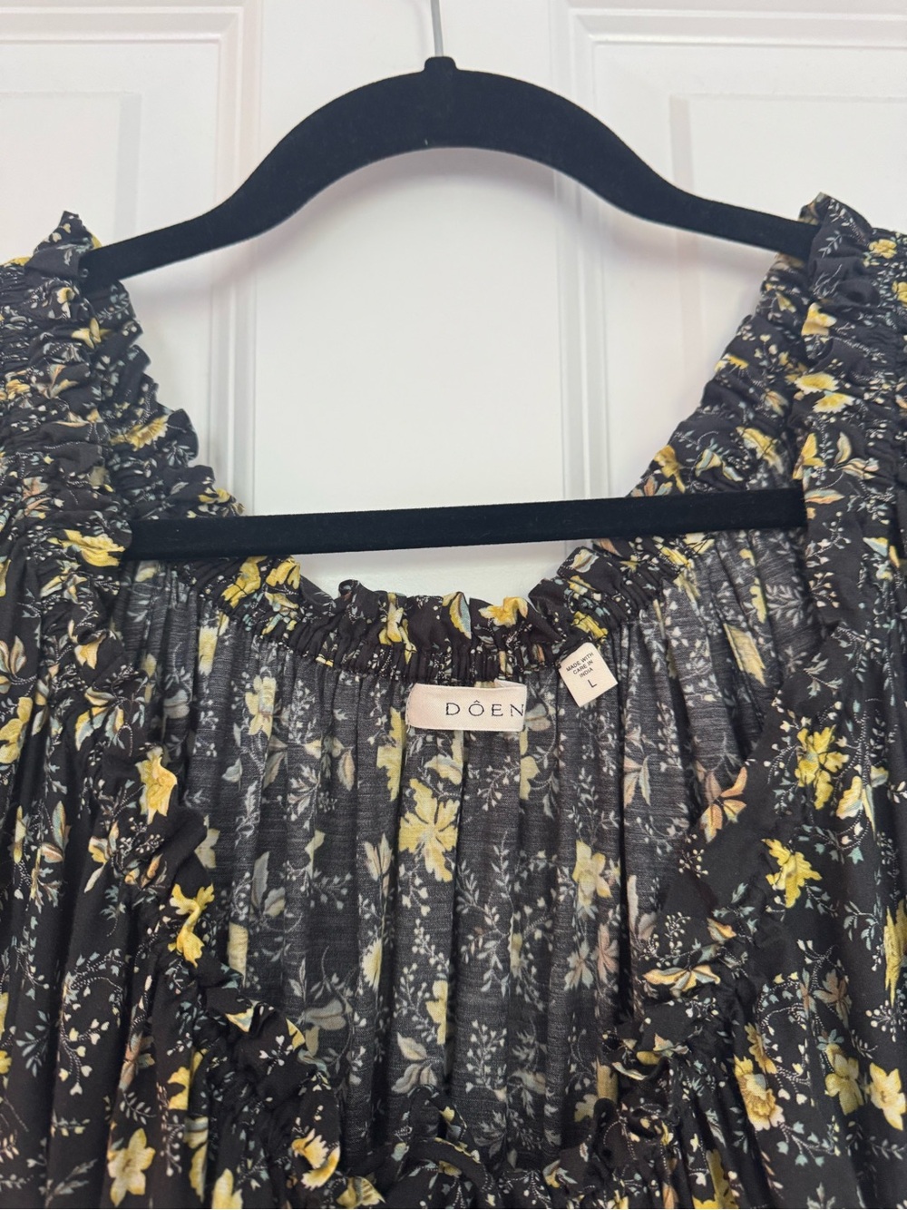 Doen Ismene shirred floral-print organic cotton-blend voile mini dress NWOT - Picture 3 of 4